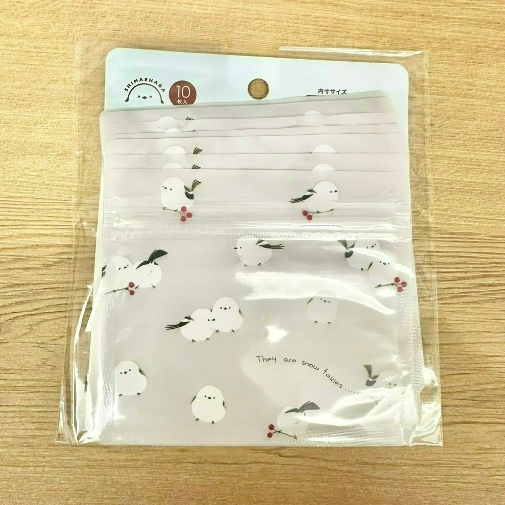 日本 Seria 百元商店 長尾山雀  ezomomonga 蝦夷鼯鼠 拉鍊透明網格收納袋 零錢包 夾鏈袋 小物收納-規格圖8