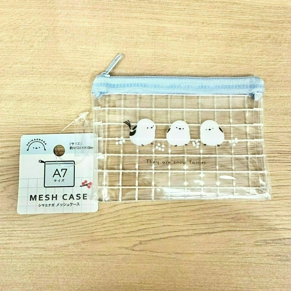 日本 Seria 百元商店 長尾山雀  ezomomonga 蝦夷鼯鼠 拉鍊透明網格收納袋 零錢包 夾鏈袋 小物收納-規格圖8