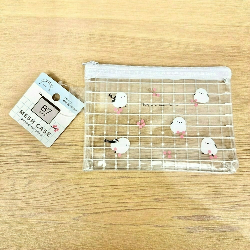 長尾山雀 透明拉鍊袋 灰B7