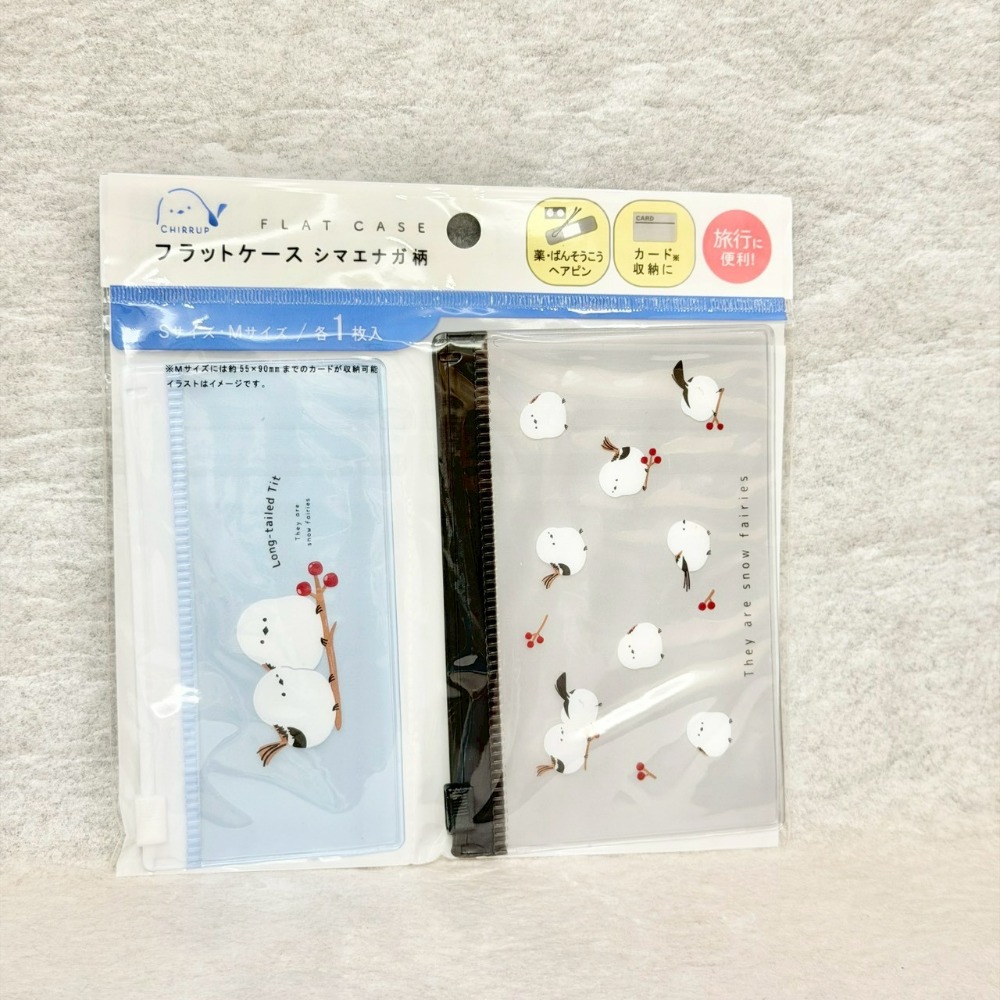 日本 Seria 百元商店 長尾山雀  ezomomonga 蝦夷鼯鼠 拉鍊透明網格收納袋 零錢包 夾鏈袋 小物收納-規格圖8