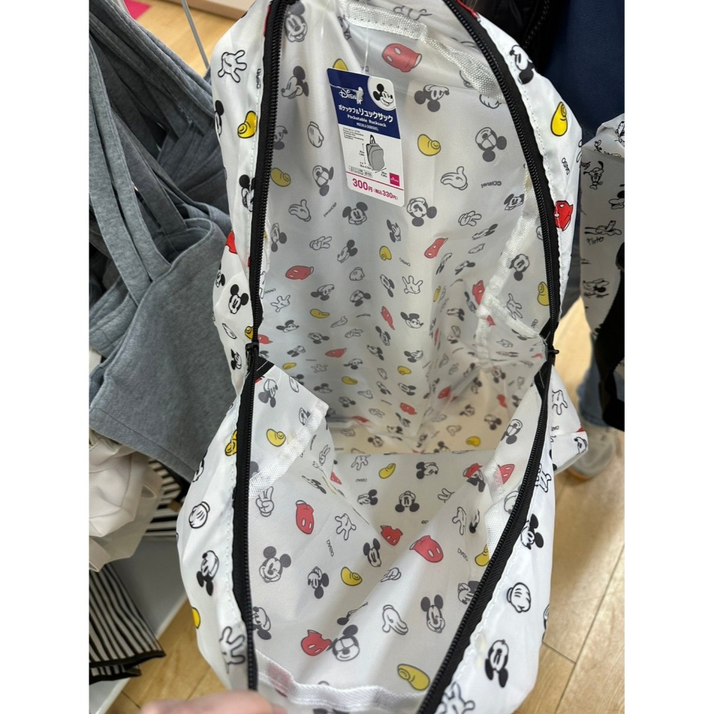 日本 大創 Daiso 百元商店 迪士尼 Disney 米奇 可收納後背包 折疊式後背包-細節圖6