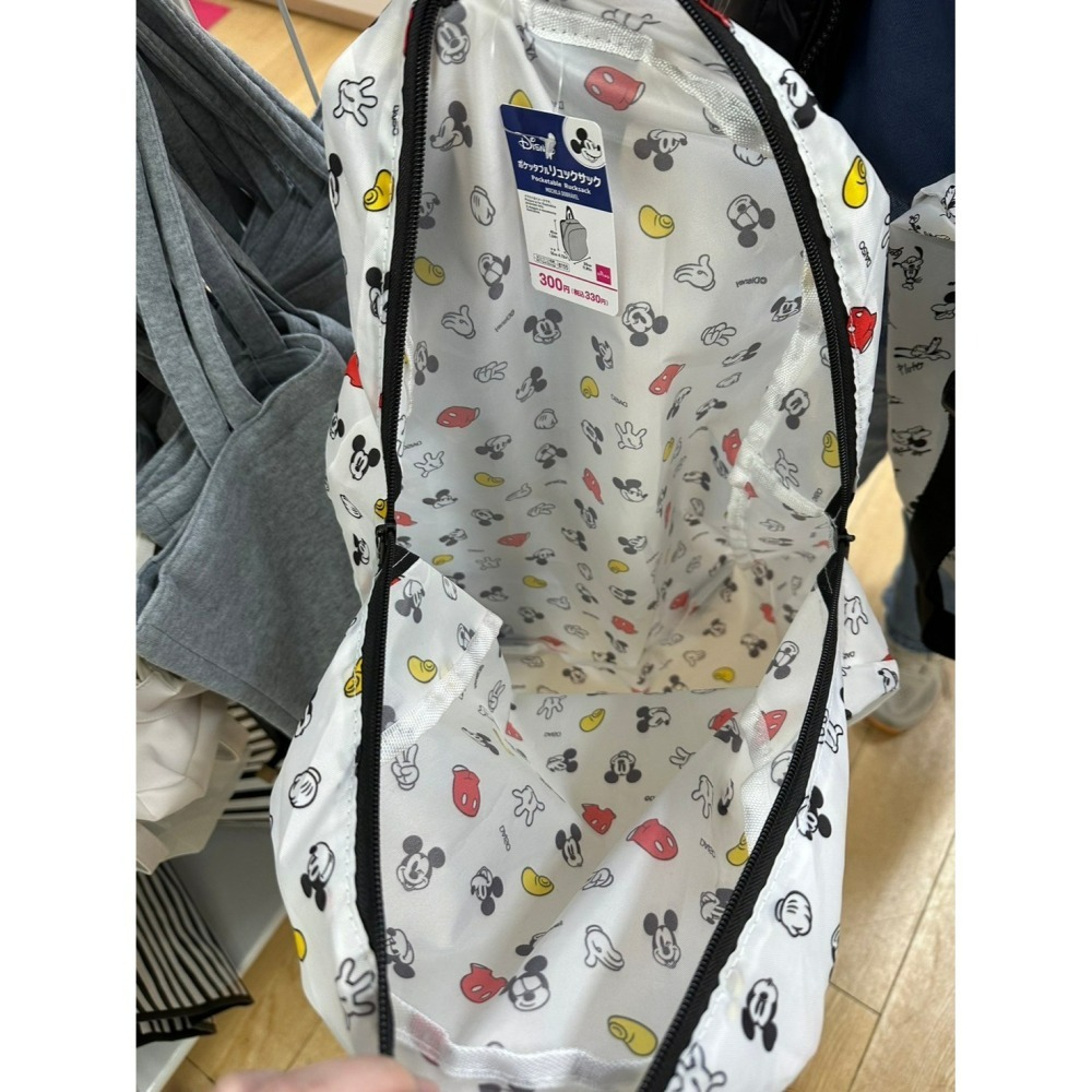 日本 大創 Daiso 百元商店 迪士尼 Disney 米奇 可收納後背包 折疊式後背包-細節圖6