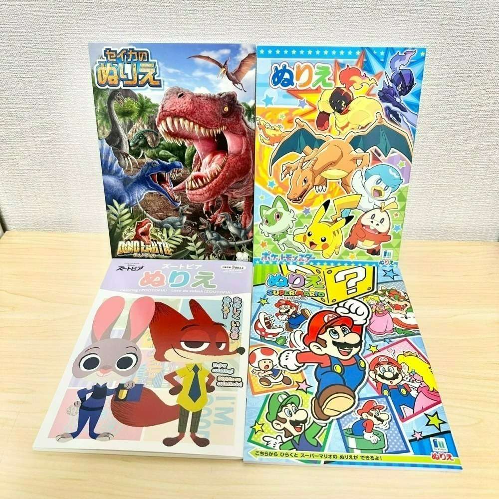 日本大創 Daiso 迪士尼 三麗鷗 寶可夢 恐龍 瑪利歐 A5 著色本 塗色本 繪畫本 畫畫本 公主 玩總 動物方程式-細節圖6