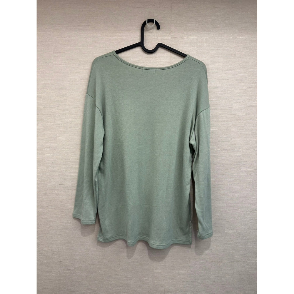 <二手> 正韓 The May 綠色素面內刷毛T恤 size F-細節圖5