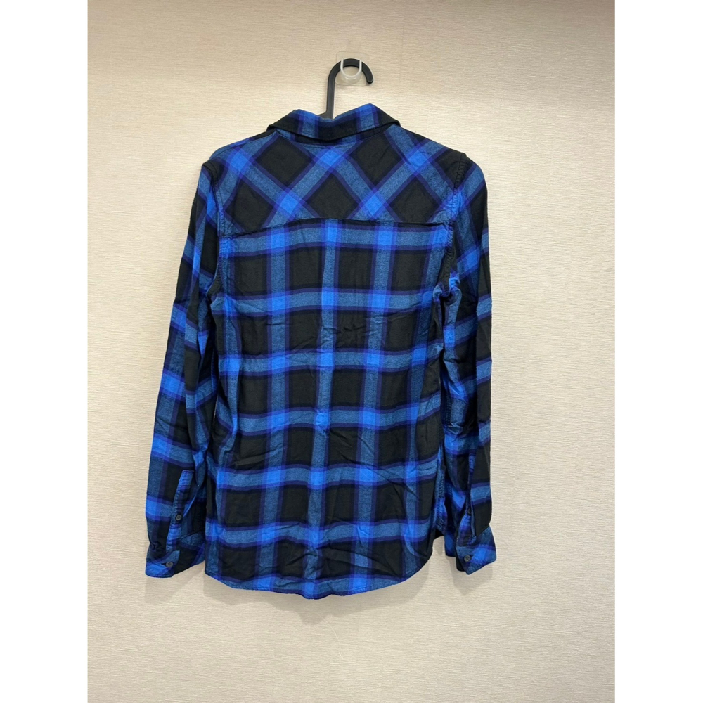 <二手> Gap 藍黑法蘭絨格紋襯衫 size XXS-細節圖4