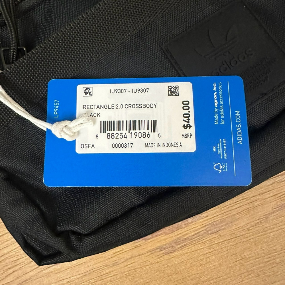 美國 adidas 方形 黑色 斜背包 Rectangle 2.0-細節圖8