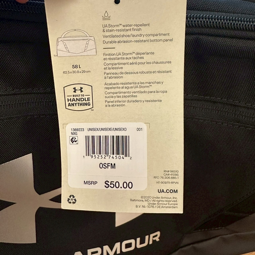 美國 UA 安德瑪 Under Armour 行李袋 (小) Undeniable 5.0 午夜藍-細節圖11