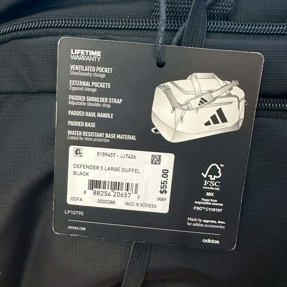 美國 adidas 行李袋 旅行袋 Defender 5 (小) 綠底白標 黑底白標 深灰白標 (大) 黑底白標-細節圖11