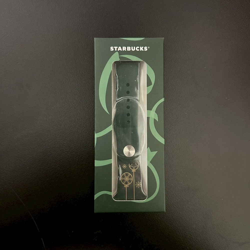 中國 Starbucks 星巴克 2021 聖誕系列 夢幻星空 復古綠金 耳機殼 手錶帶-細節圖5