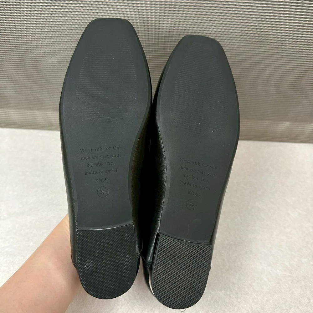 [size 39] ORiental TRaffic 不對稱剪裁穆勒鞋 2way斜口金屬跟低跟鞋 黑色-細節圖8