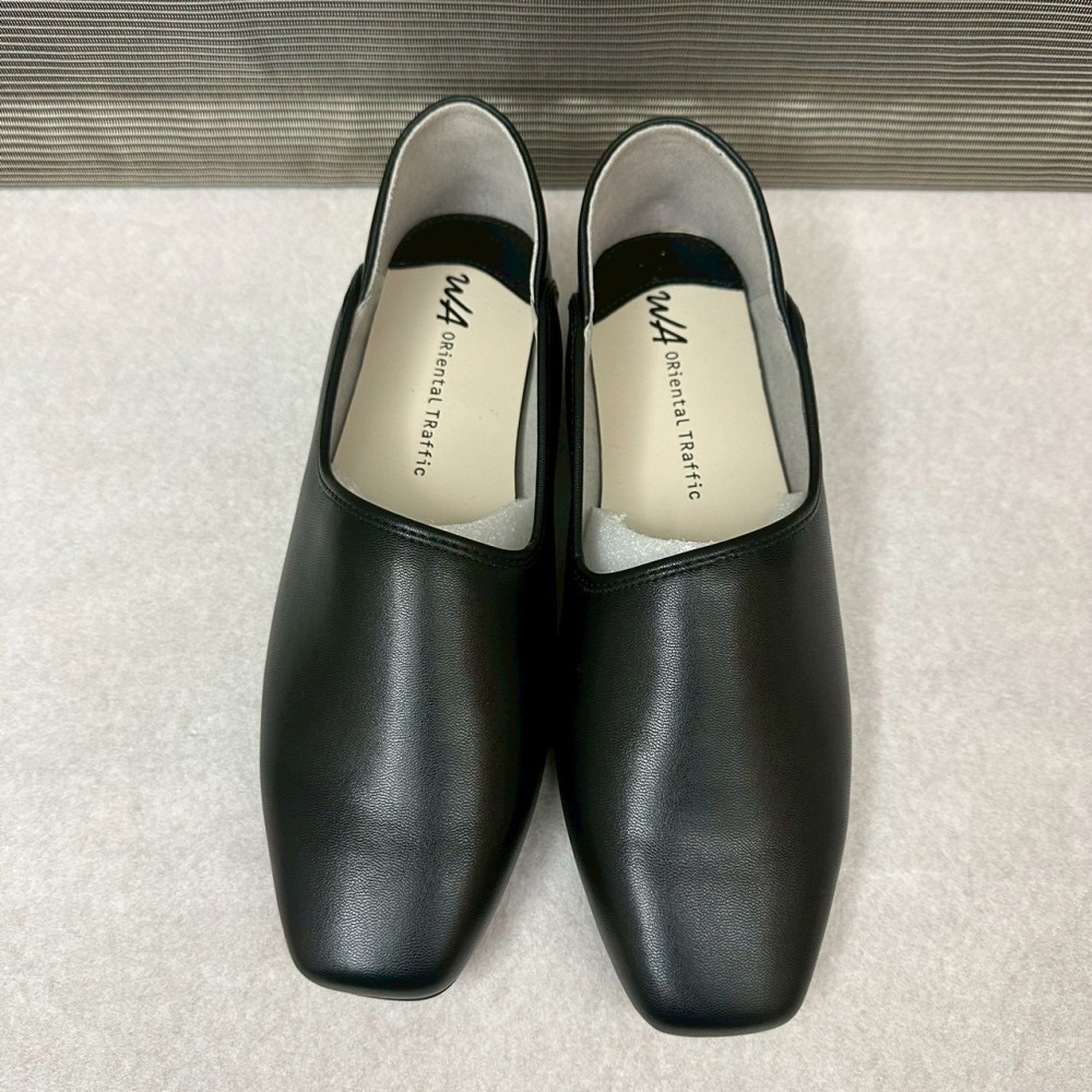 [size 39] ORiental TRaffic 不對稱剪裁穆勒鞋 2way斜口金屬跟低跟鞋 黑色-細節圖9