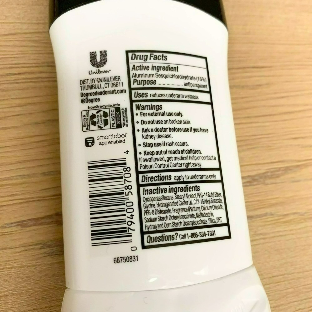 美國 Degree UltraClear + 止汗體香膏 76g 黑白款 單個-細節圖4