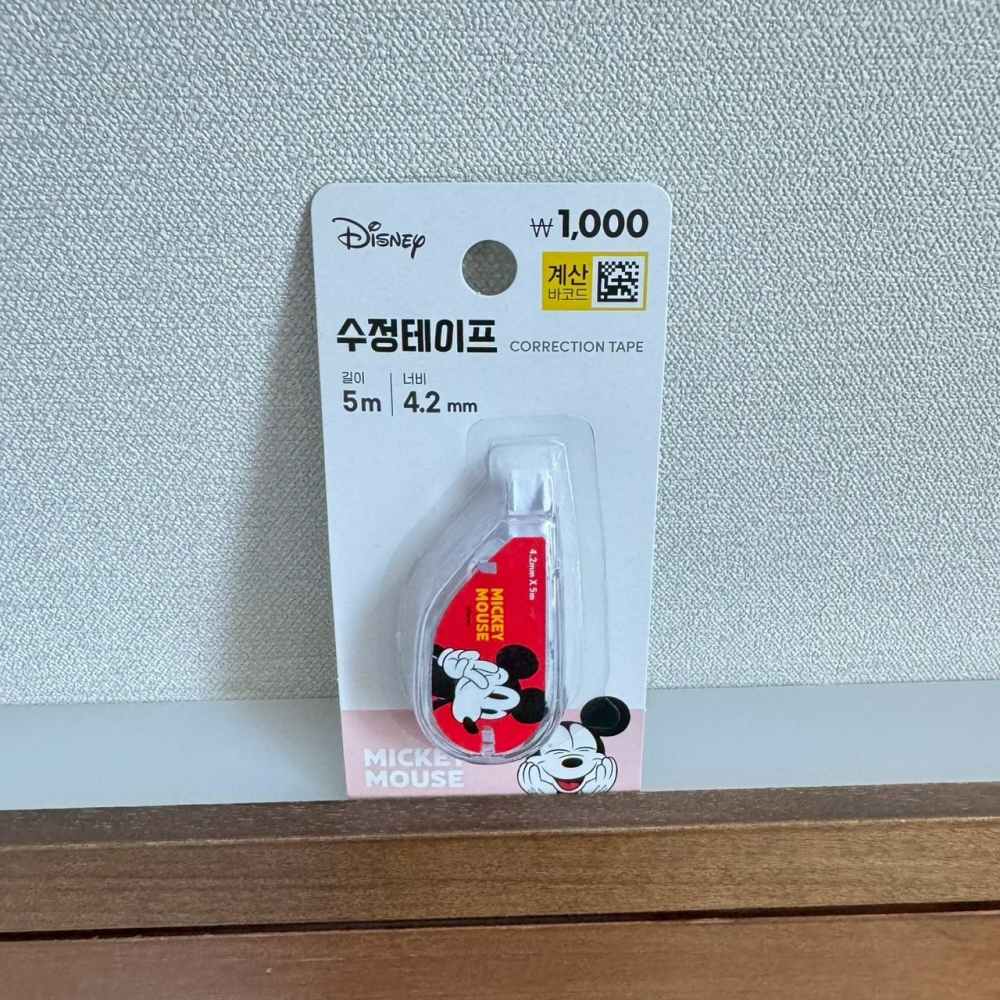 韓國大創 Daiso 迪士尼 米奇 立可帶 迷你修正帶 4.2mm*5m-細節圖2