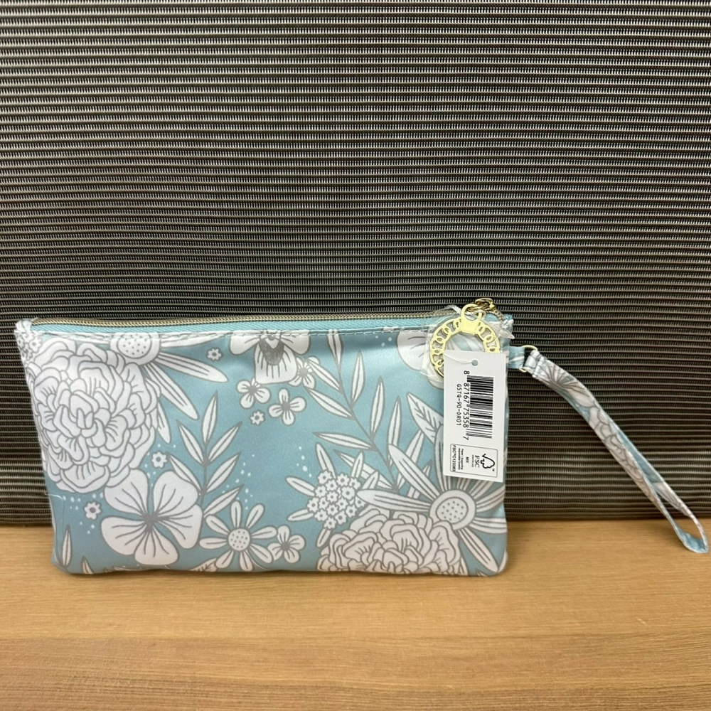 雅詩蘭黛 Estee Lauder 藍白印花收納三件組 化妝包 收納包 購物袋-細節圖6