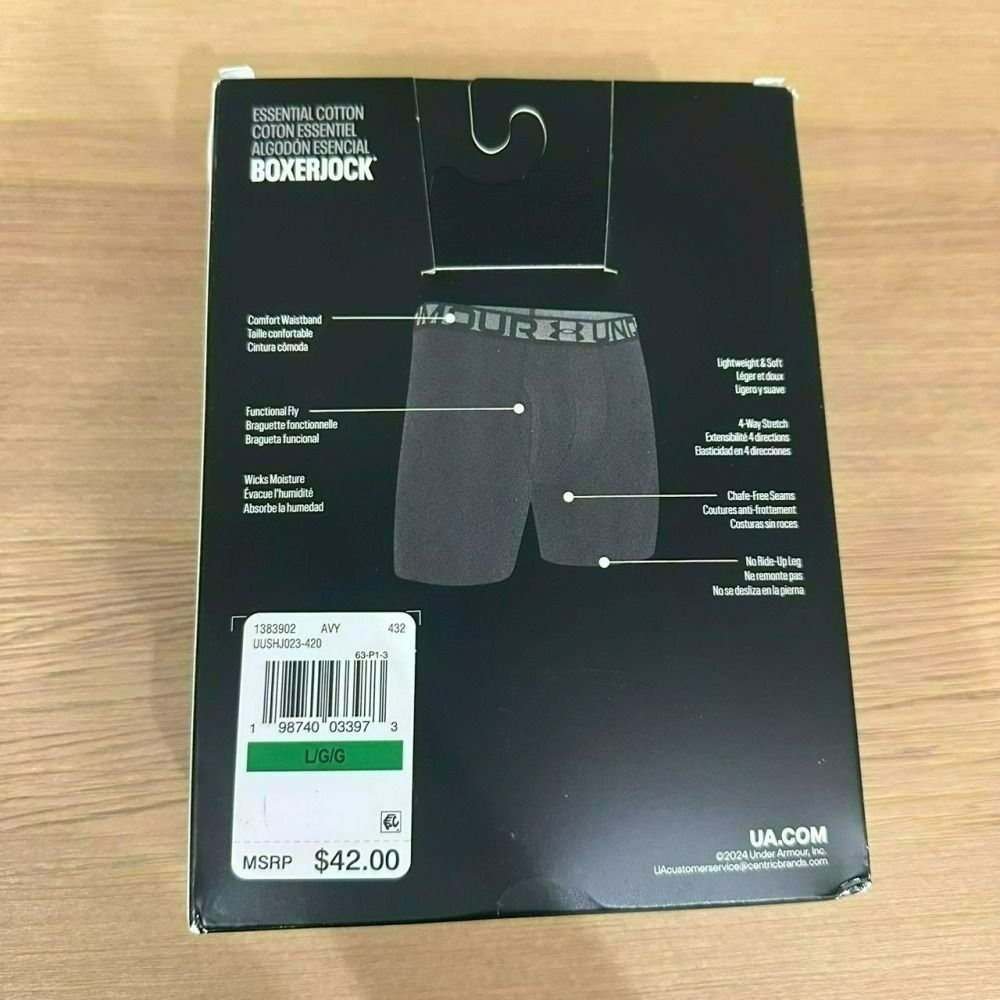 [盒損] 美國 UA 安德瑪 Under Armour Tech Mesh網眼/Cotton棉質 6吋四角褲 內褲 三件-細節圖11