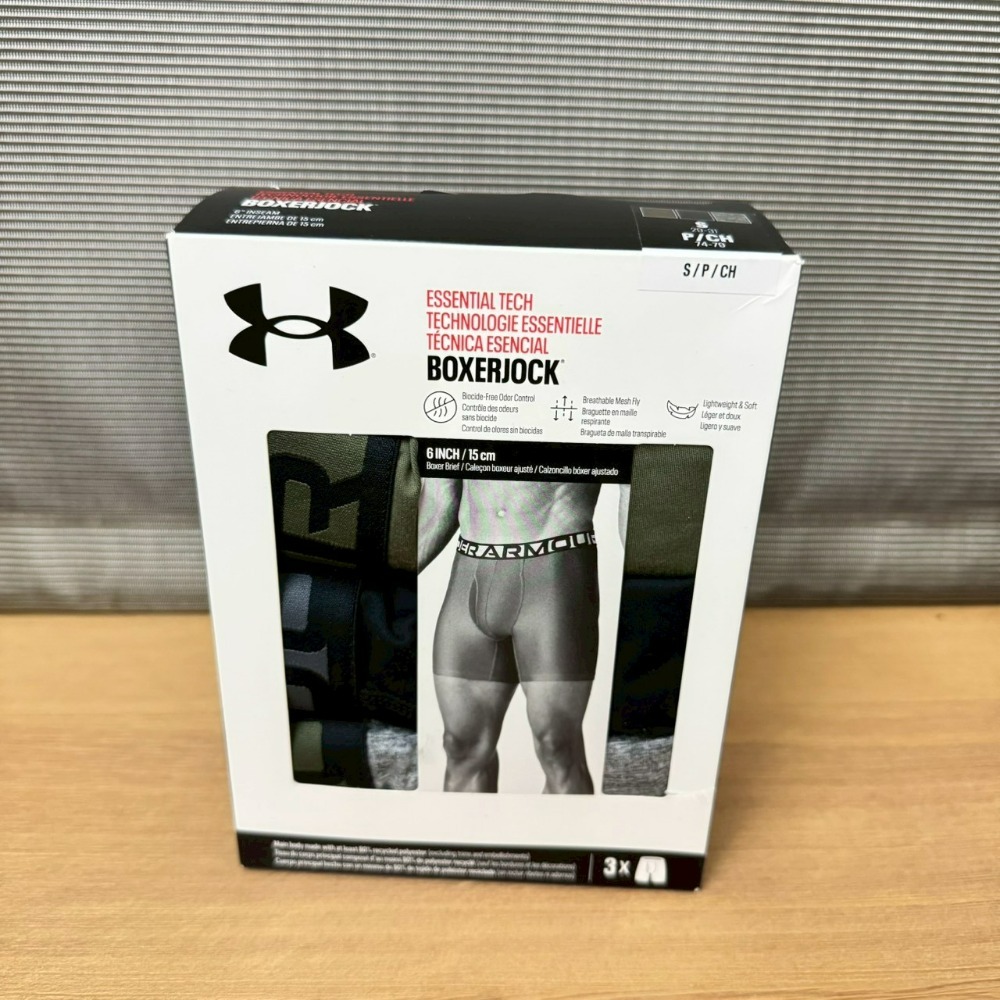 [盒損] 美國 UA 安德瑪 Under Armour Tech Mesh網眼/Cotton棉質 6吋四角褲 內褲 三件-規格圖11