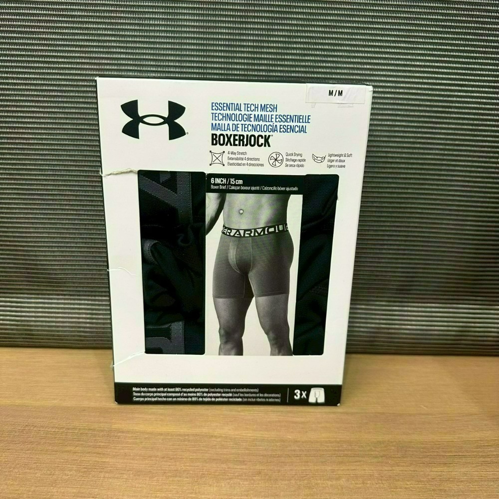 [盒損] 美國 UA 安德瑪 Under Armour Tech Mesh網眼/Cotton棉質 6吋四角褲 內褲 三件-規格圖11