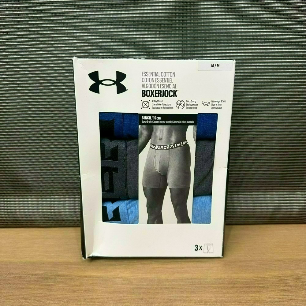 [盒損] 美國 UA 安德瑪 Under Armour Tech Mesh網眼/Cotton棉質 6吋四角褲 內褲 三件-規格圖11
