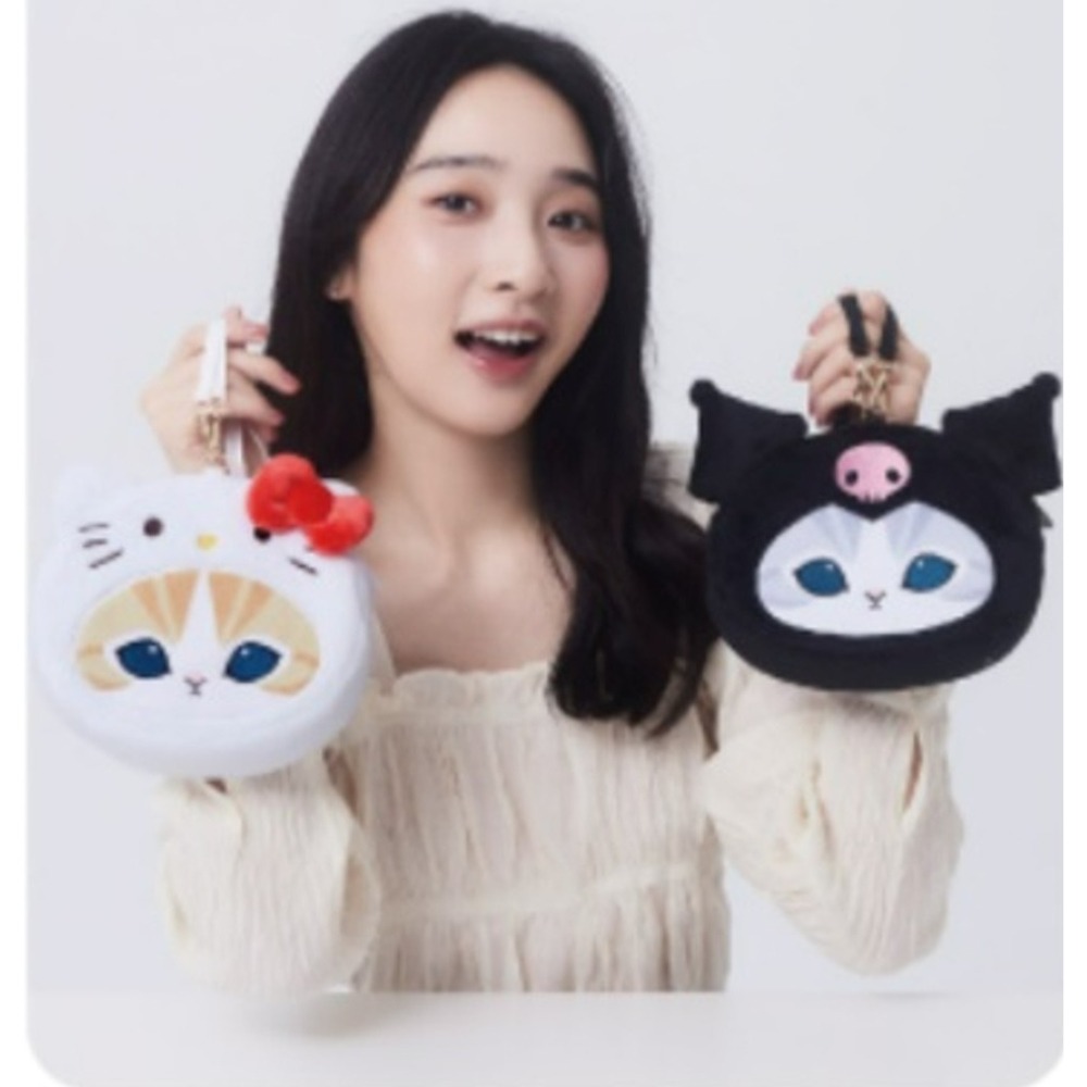 7-11 貓福珊迪 X 三麗鷗家族 Sanrio 絨毛造型手拿包 Hello Kitty款-細節圖4