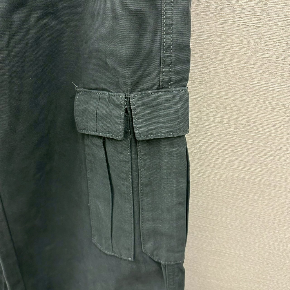 拉夏貝爾 La Chapelle 美式工裝褲 水泥灰 size S 高腰闊腿褲 小個子適穿-細節圖11