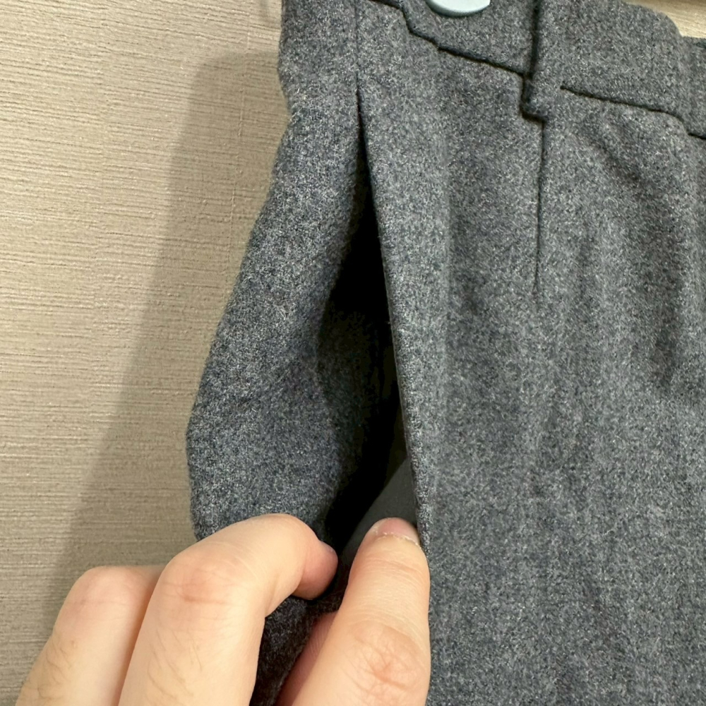 <二手> Uniqlo 灰色秋冬羊毛混紡法蘭絨短褲 61cm 135703-細節圖4