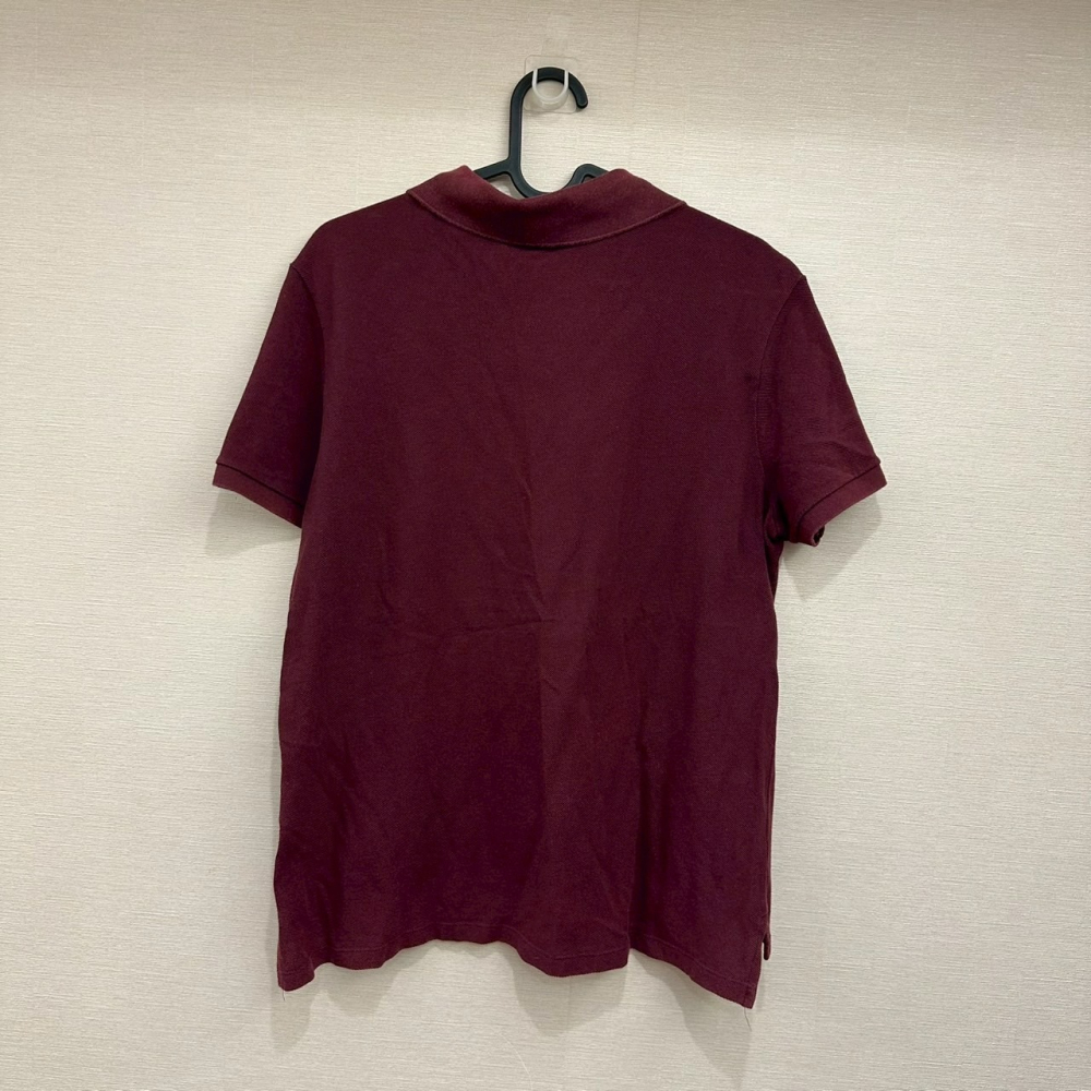 <二手> Lacoste 深紅色短袖polo衫 size 44 Classic Fit-細節圖2
