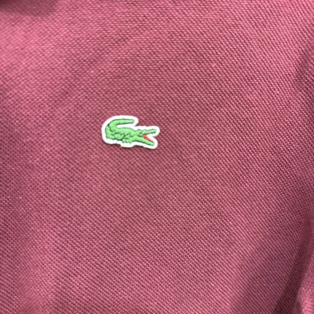 <二手> Lacoste 深紅色短袖polo衫 size 44 Classic Fit-細節圖6