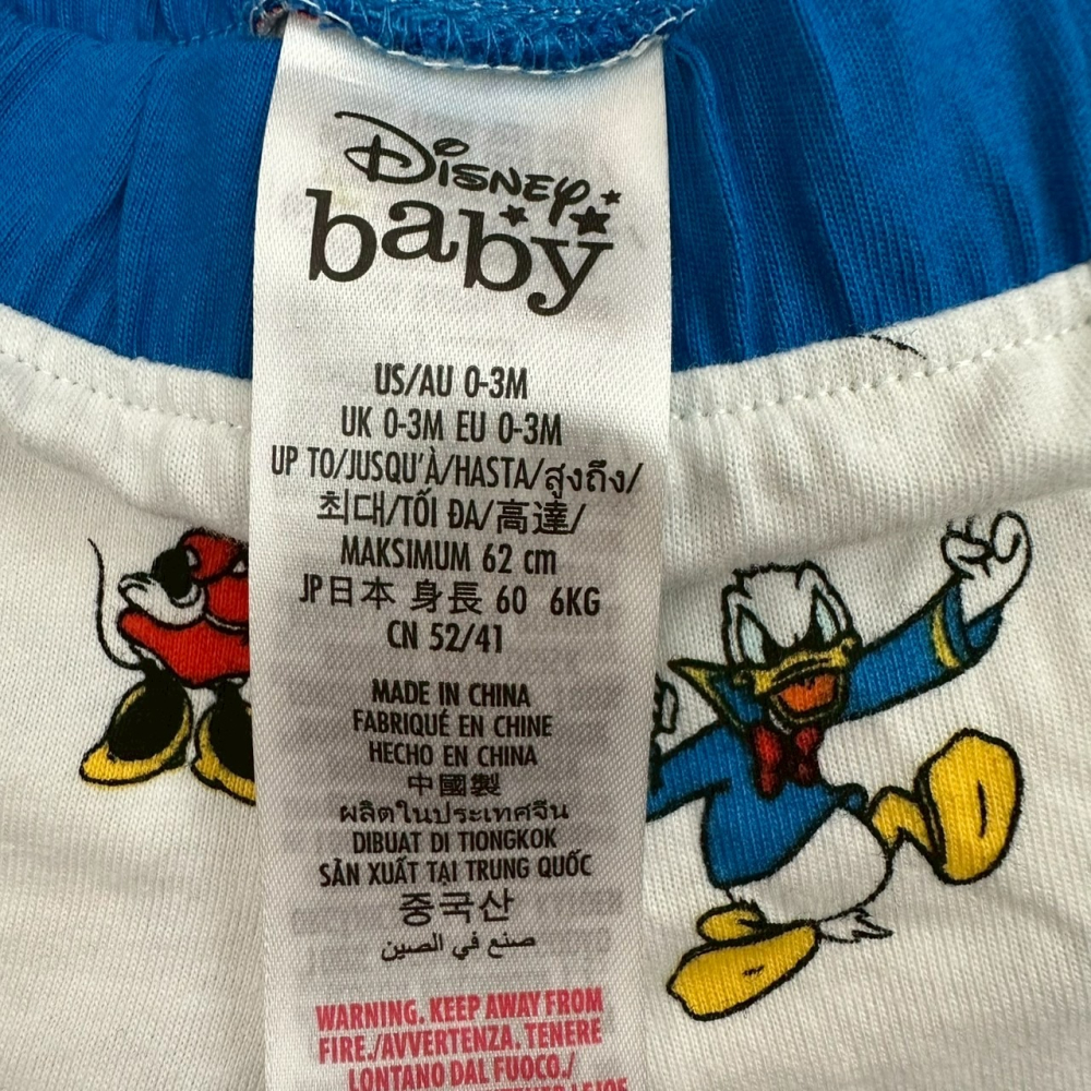 美國 迪士尼商店 Disney baby 米奇與朋友 兩件式純棉套裝 上衣＋短褲 0-3個月 60公分-細節圖4