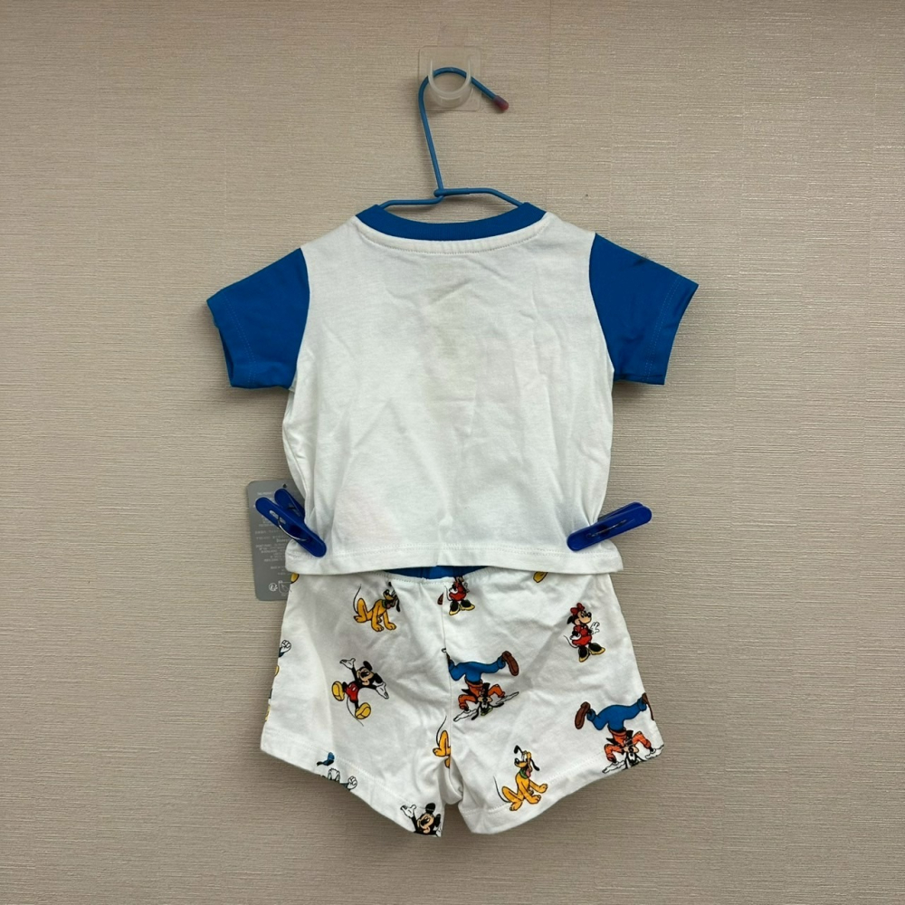 美國 迪士尼商店 Disney baby 米奇與朋友 兩件式純棉套裝 上衣＋短褲 0-3個月 60公分-細節圖6