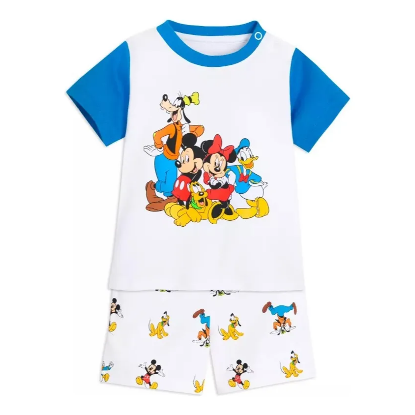 美國 迪士尼商店 Disney baby 米奇與朋友 兩件式純棉套裝 上衣＋短褲 0-3個月 60公分-細節圖8