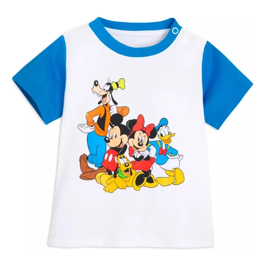 美國 迪士尼商店 Disney baby 米奇與朋友 兩件式純棉套裝 上衣＋短褲 0-3個月 60公分-細節圖9