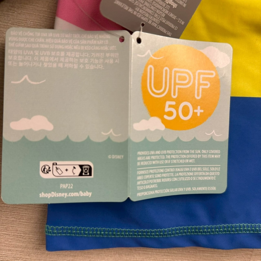 美國 迪士尼商店 Disney baby 米奇 泳衣 泳裝 防曬 上衣 6-9個月 70公分 UPF 50+-細節圖6