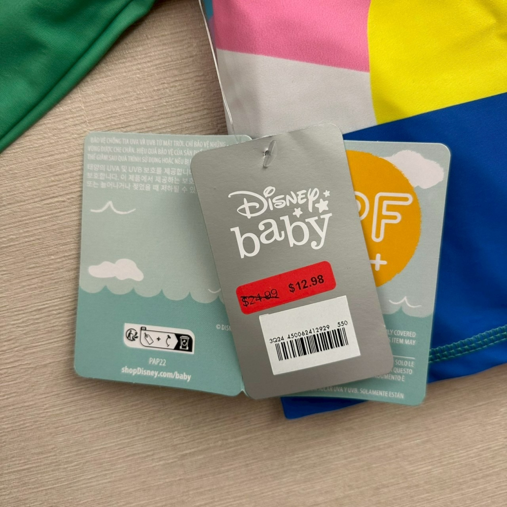 美國 迪士尼商店 Disney baby 米奇 泳衣 泳裝 防曬 上衣 6-9個月 70公分 UPF 50+-細節圖7