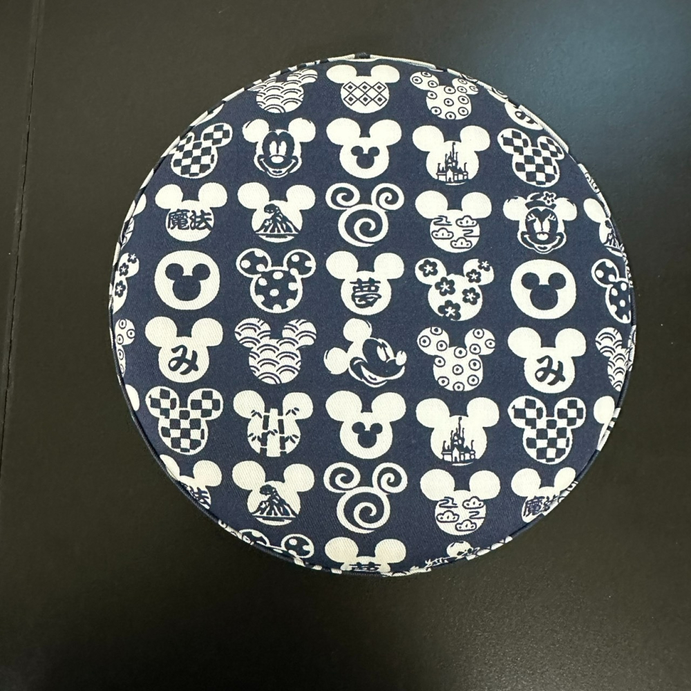 [空盒] 東京迪士尼樂園 Tokyo Disney 米奇和風圖案圓形布盒 收納盒 小物盒-細節圖3