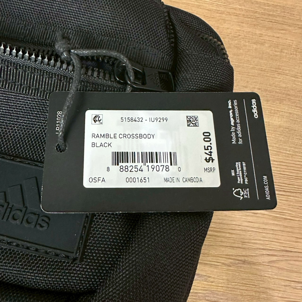 美國 adidas Ramble 斜背包 腰包 肩背包 胸包 黑色-細節圖6