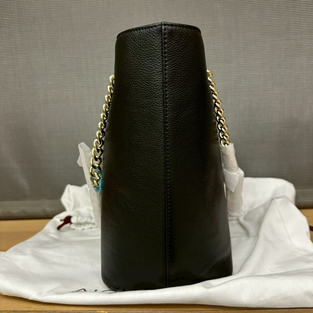 AIGNER 鏈帶牛皮包 手提包 肩背包 黑色-細節圖8