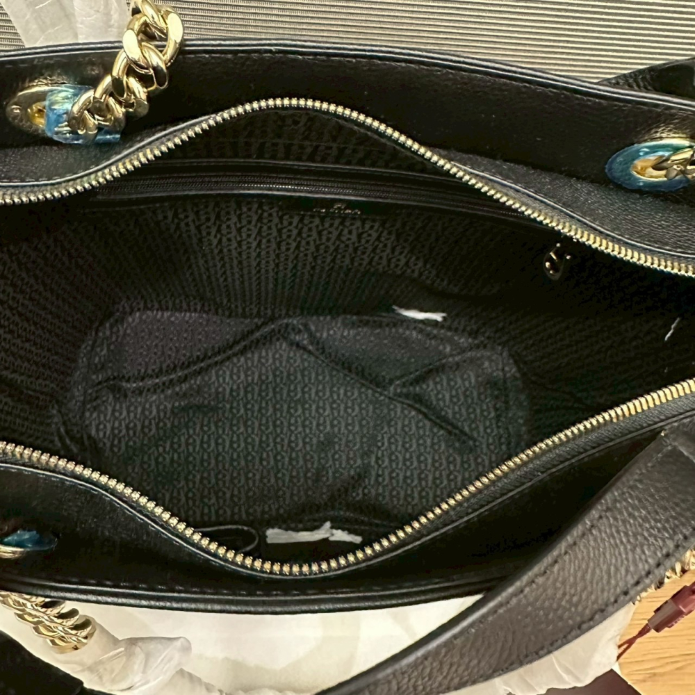 AIGNER 鏈帶牛皮包 手提包 肩背包 黑色-細節圖10