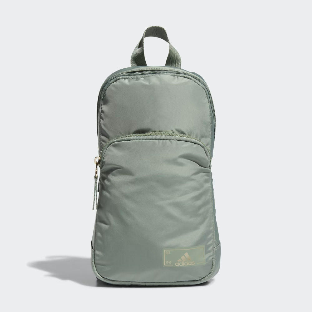 美國 adidas Essentials 2 斜背包 肩背包 胸包 米色 綠色-細節圖2
