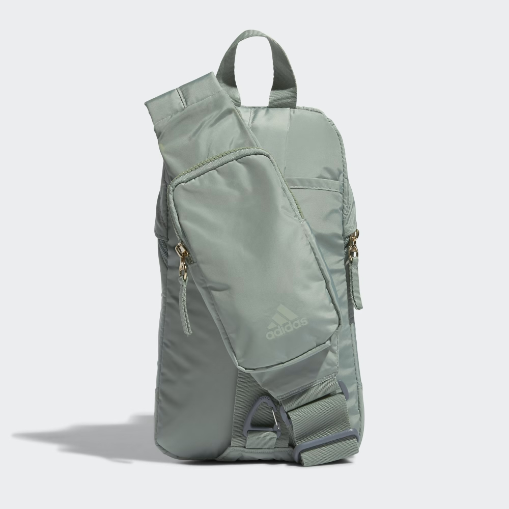 美國 adidas Essentials 2 斜背包 肩背包 胸包 米色 綠色-細節圖7