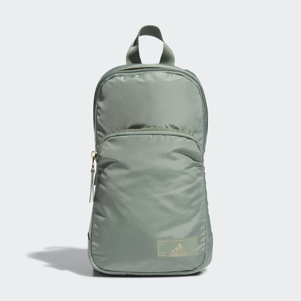 美國 adidas Essentials 2 斜背包 肩背包 胸包 米色 綠色-細節圖2