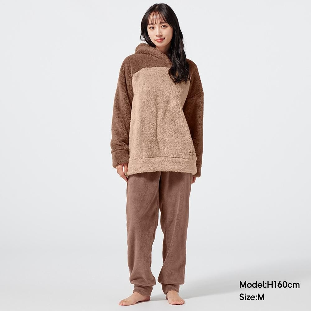 GU x 迪士尼 Chip ‘n Dale 奇奇 珊瑚絨家居服組 家居服套裝 size S 344461-細節圖7