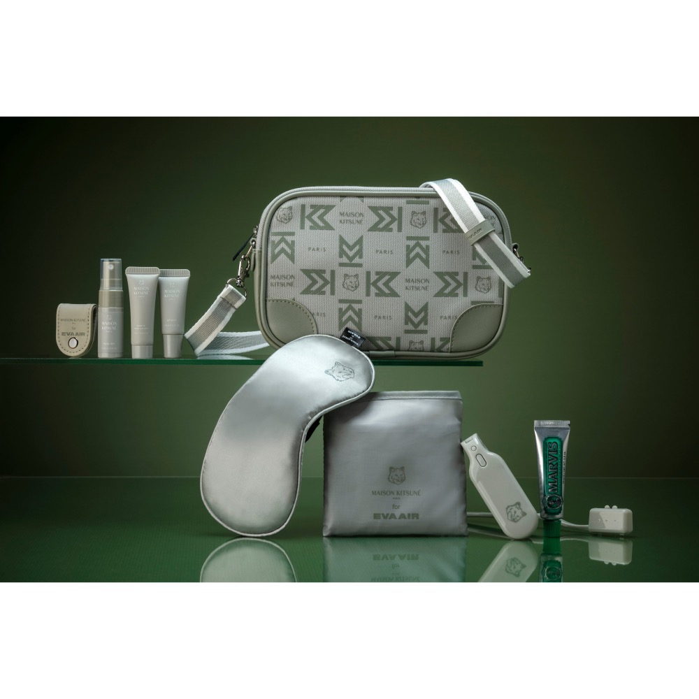 EVA air 長榮航空 Maison Kitsuné 機上用品 皇璽桂冠艙 商務艙 商務艙 睡衣 過夜包-細節圖8