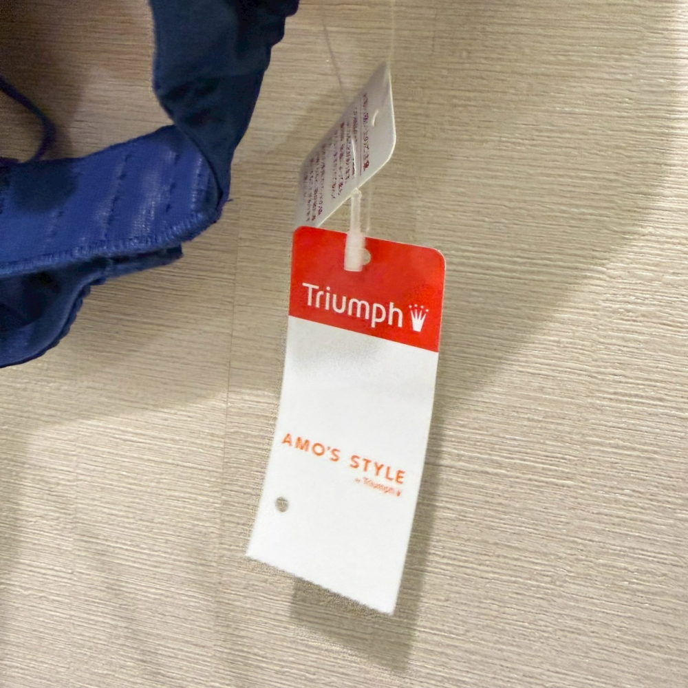 日本 Triumph 黛安芬 AMO＇S STYLE 藍色蕾絲內衣 70D + 內褲 M ASTM1150 WHU-細節圖3