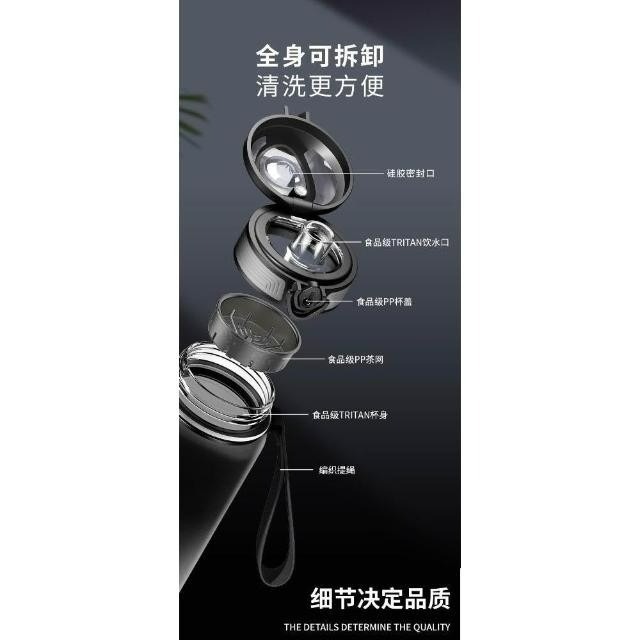 康知緣 KANGZYUAN 幻影 漸變系列運動水壺 1000ml 漸變青/漸變紅-細節圖8