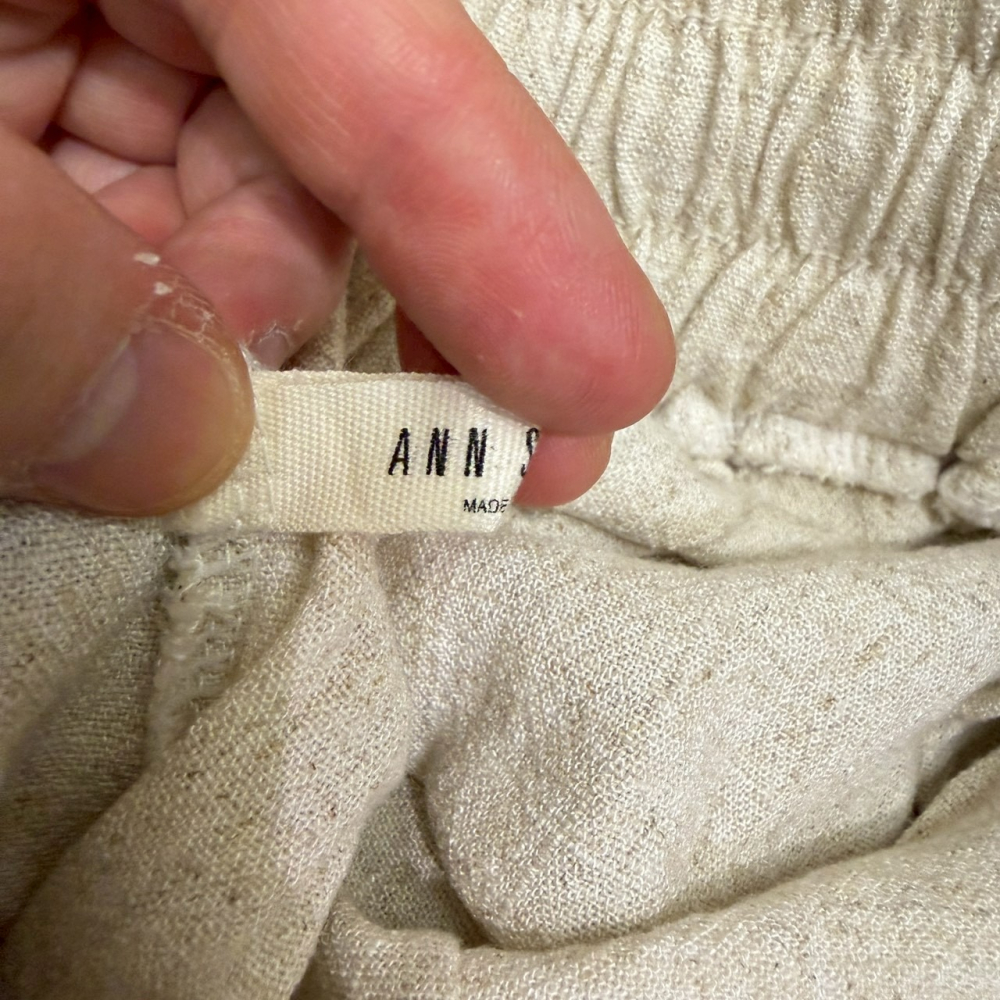 <二手> 正韓 ANN STORY 棉麻休閒長褲 size F-細節圖5