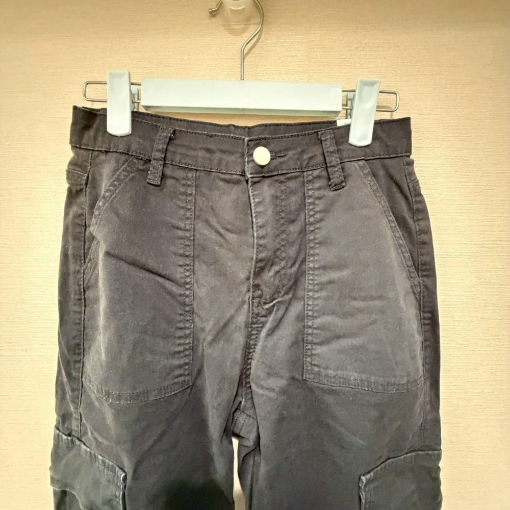 <二手> 拉夏貝爾 La Chapelle 黑色高腰直筒工裝褲 size S 160/64A-細節圖5