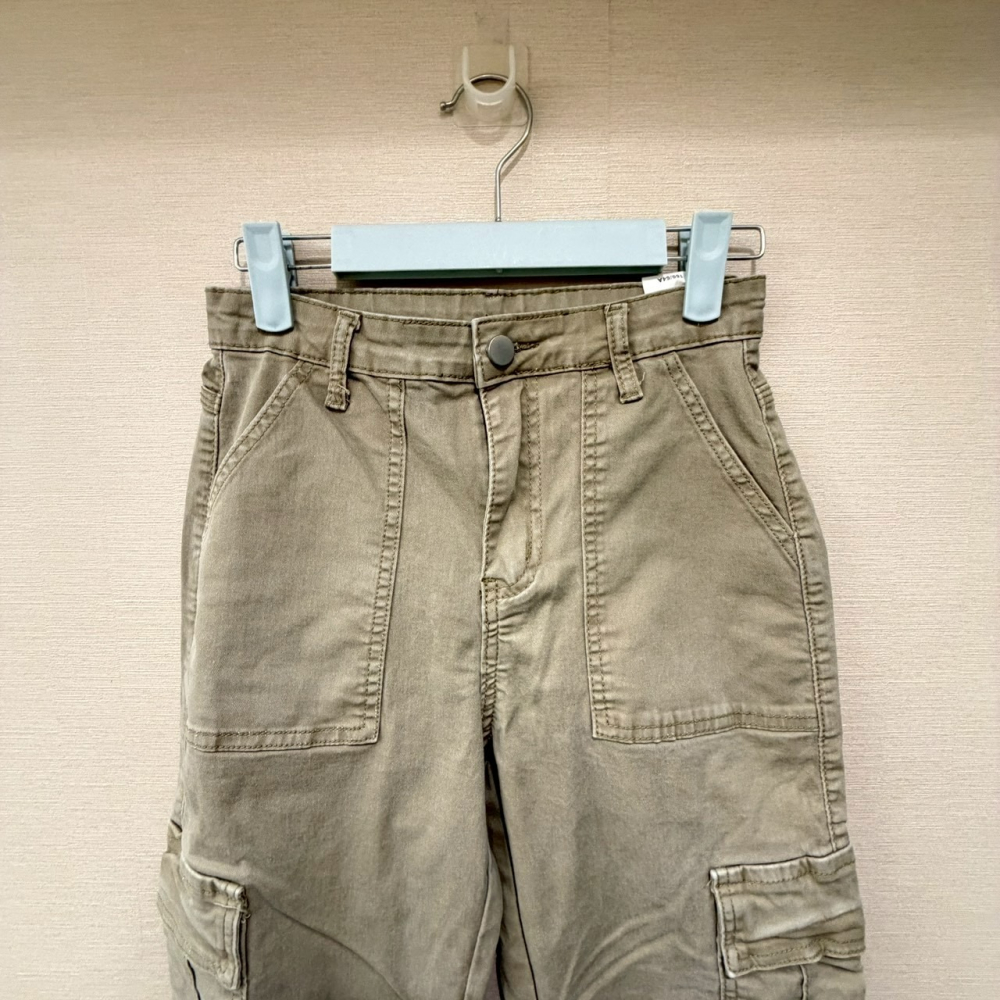 <二手> 拉夏貝爾 La Chapelle 卡其色高腰直筒工裝褲 size S 160/64A-細節圖3