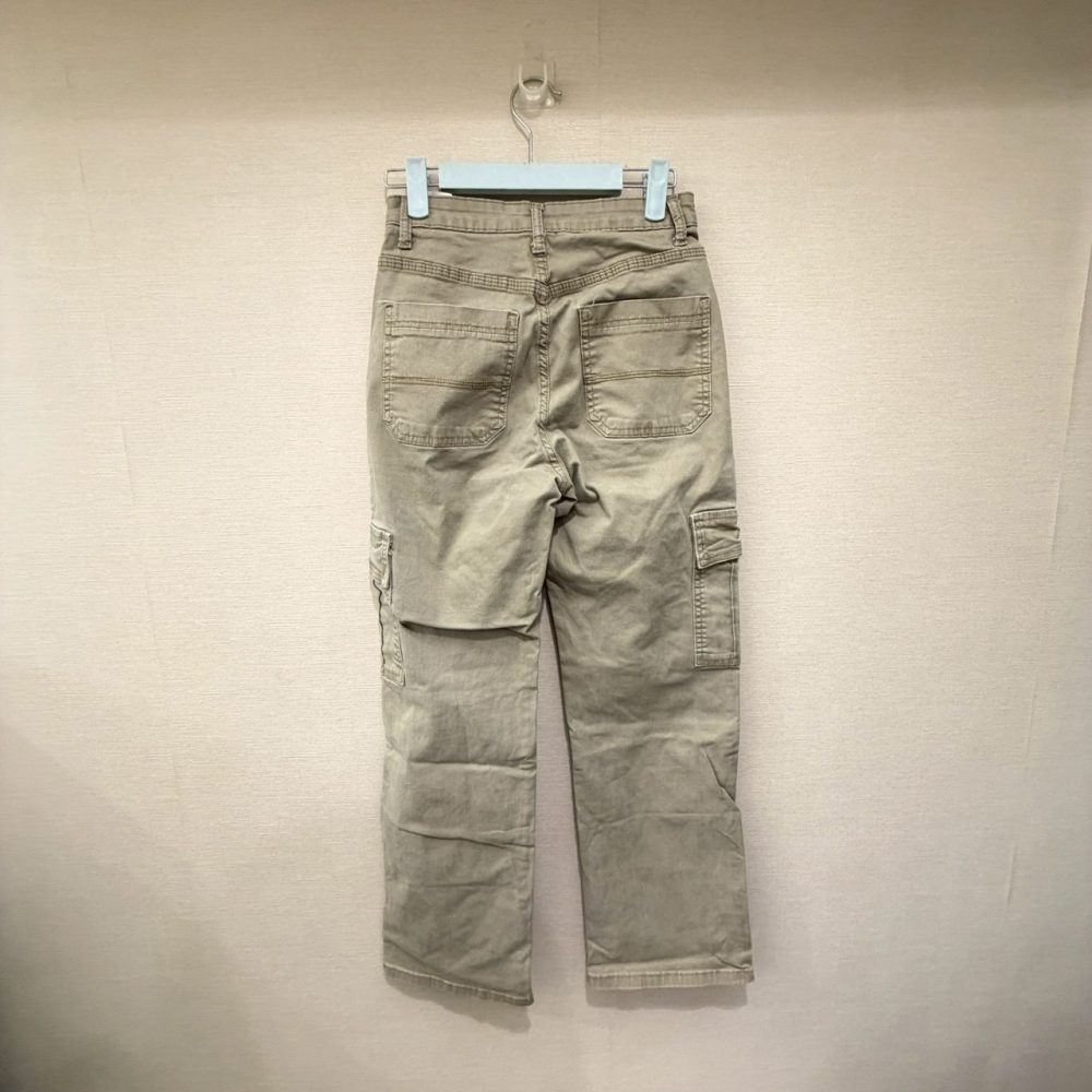 <二手> 拉夏貝爾 La Chapelle 卡其色高腰直筒工裝褲 size S 160/64A-細節圖4