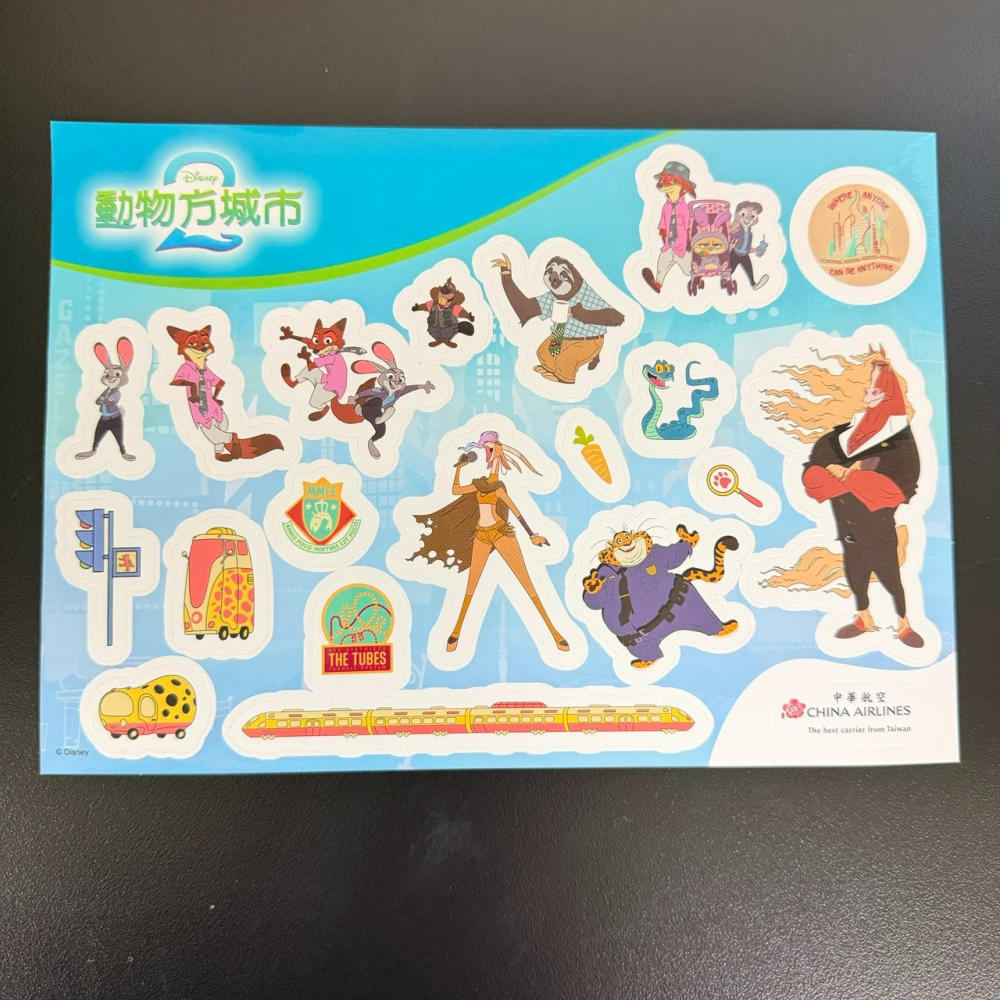 中華航空 華航 × 動物方城市2 Zootopia 彩繪機限定紀念品 明信片+貼紙-細節圖4
