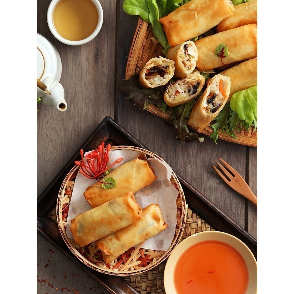 【說蔬人】養心茶樓🥇港式翠玉春捲5入/全素/超好吃!!!!!/素食春捲/港式小點/人氣港點/素食港點/養心茶樓-細節圖4